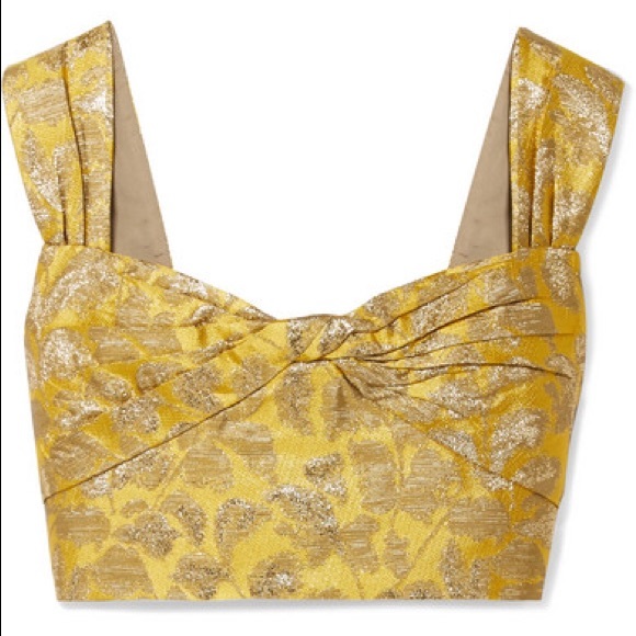 Prada Tops - Prada Cropped Metallic Brocade Top